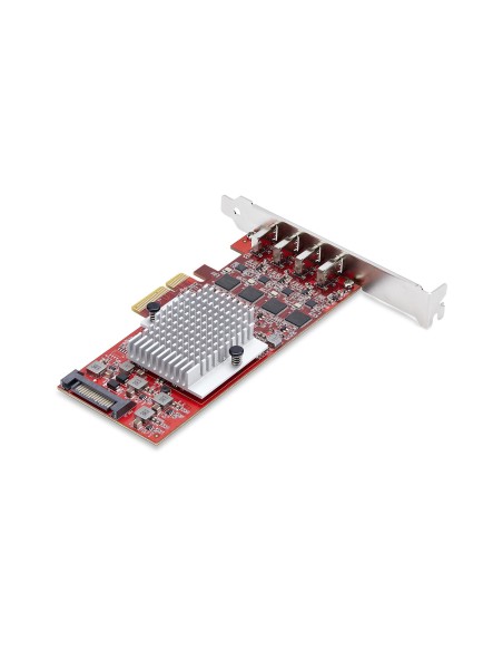 StarTech.com Tarjeta PCIe USB-C de 4 Puertos - Hub Interno USB Tipo C - USB 3.2 10Gb - 4 Controladores Independientes USB - TAA