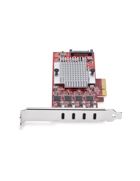 StarTech.com Tarjeta PCIe USB-C de 4 Puertos - Hub Interno USB Tipo C - USB 3.2 10Gb - 4 Controladores Independientes USB - TAA