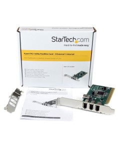 StarTech.com Adaptador Tarjeta Controladora FireWire 400 PCI 4 Puertos FW 6 Pin Chipset TI - IEEE 1394a