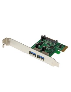StarTech.com Tarjeta PCI Express de 2 Puertos USB 3.0 SuperSpeed con UASP y Alimentación SATA - Adaptador Interno