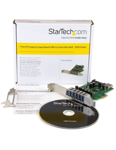 StarTech.com Adaptador tarjeta PCI Express de 7 puertos USB 3.0 con perfil bajo o completo
