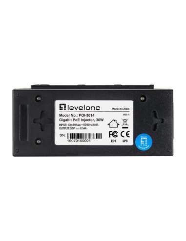 LevelOne POI-3014 adaptador e inyector de PoE Ethernet rápido, Gigabit Ethernet 52 V