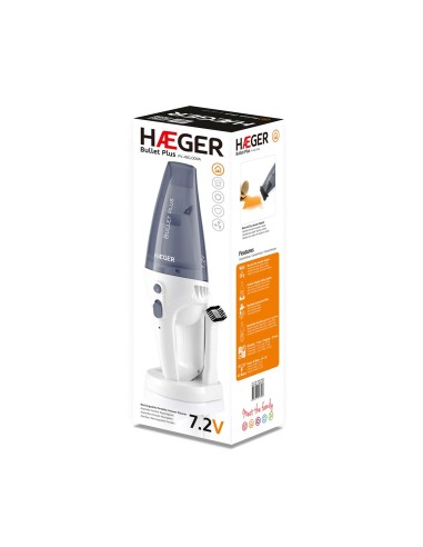 Haeger PV-45G.004A aspiradora de mano Gris, Blanco Sin bolsa