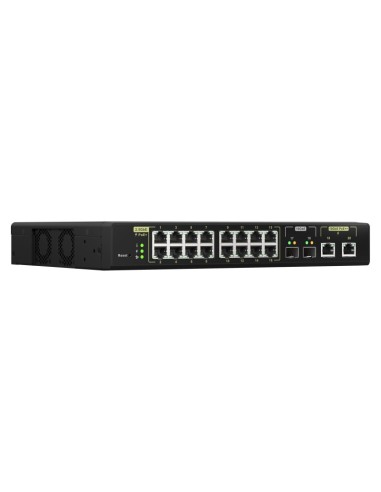 QNAP QSW-M2116P-2T2S switch Gestionado L2 2.5G Ethernet Energía sobre Ethernet (PoE) Negro