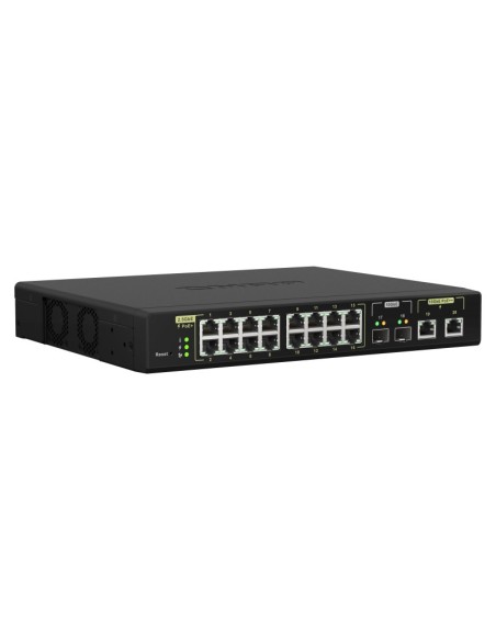QNAP QSW-M2116P-2T2S switch Gestionado L2 2.5G Ethernet Energía sobre Ethernet (PoE) Negro