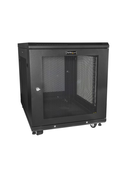 StarTech.com Armario Rack para Servidores 12U 19" 4 Columnas - Rack de Servidores con Cerradura y Seguro - Rack con Ruedas y