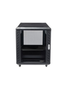 StarTech.com Armario Rack para Servidores 12U 19" 4 Columnas - Rack de Servidores con Cerradura y Seguro - Rack con Ruedas y 2