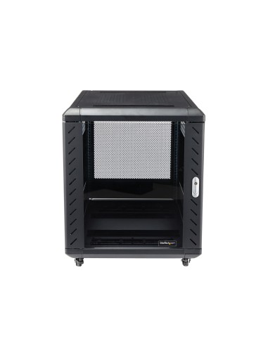 StarTech.com Armario Rack para Servidores 12U 19" 4 Columnas - Rack de Servidores con Cerradura y Seguro - Rack con Ruedas y