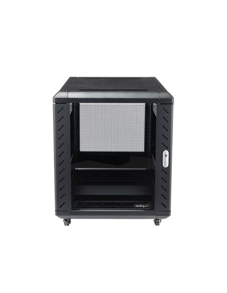 StarTech.com Armario Rack para Servidores 12U 19" 4 Columnas - Rack de Servidores con Cerradura y Seguro - Rack con Ruedas y