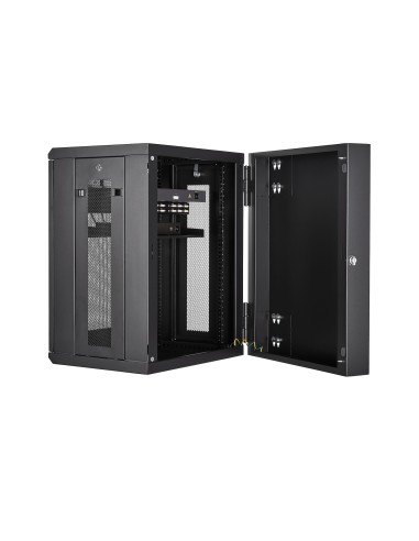 StarTech.com Armario Rack de Pared para Servidores 15U 19" 4 Columnas y Estante 1U - Rack de Servidores de Montaje en Pared con