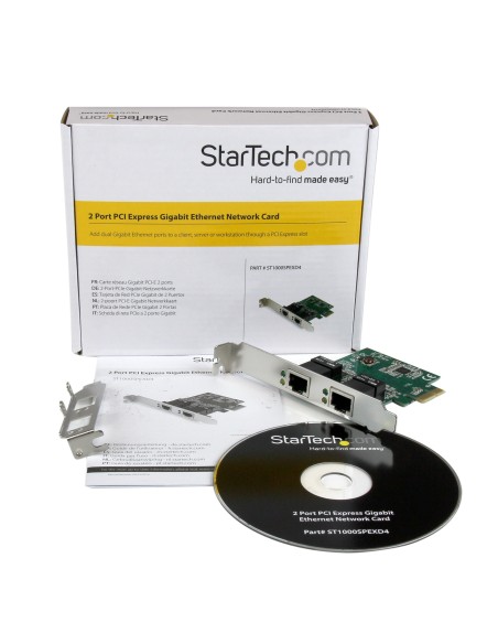StarTech.com Adaptador Tarjeta de Red NIC PCI Express PCI-E de 2 Puertos Ethernet Gigabit RJ45