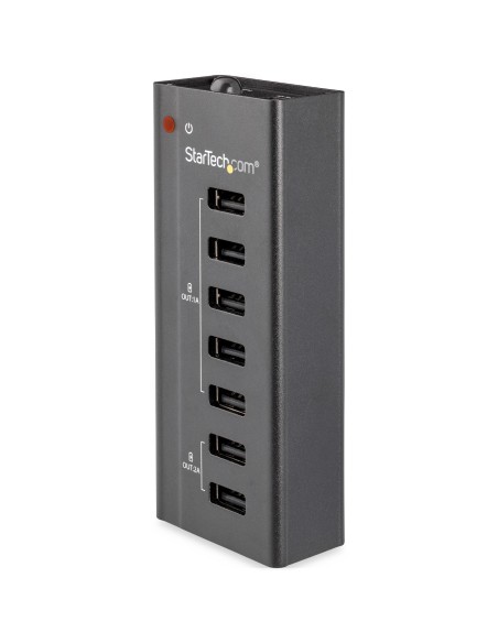StarTech.com Estación de Carga USB de 7 Puertos Autónoma - 5x Puertos de 1A y 2x Puertos de 2A - Base de Carga USB