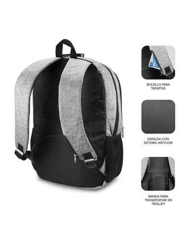SUBBLIM Mochila para Portátil Urban Lock Backpack 16" Grey