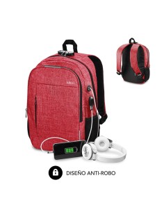 SUBBLIM Mochila para Portátil Urban Lock Backpack 16" Red