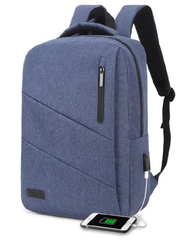 SUBBLIM City Backpack Mochila para portátil 15.6", Poliéster Oxford, Azul