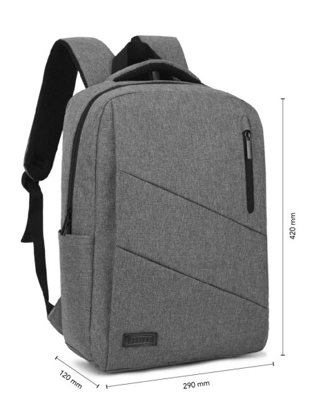 SUBBLIM City Backpack Mochila para portátil 15.6", Poliéster Oxford, Gris