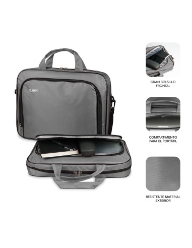 SUBBLIM Maletín Ordenador Oxford Laptop Bag 15,4-16" Grey