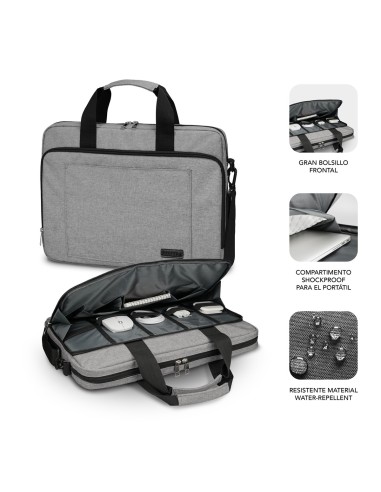 SUBBLIM Maletín Ordenador Air Padding Laptop bag 15,6" Grey