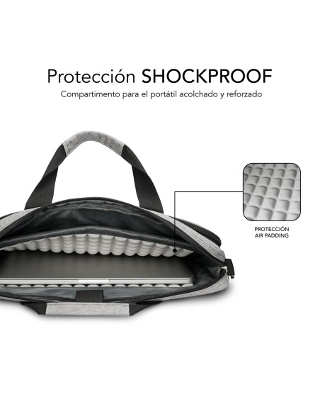 SUBBLIM Maletín Ordenador Air Padding Laptop bag 15,6" Grey