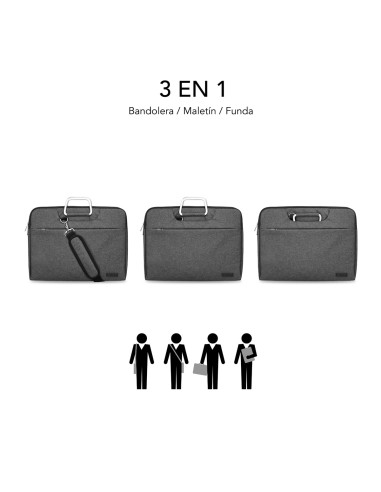 SUBBLIM Funda Ordenador Business Laptop Sleeve 13,3-14" Grey