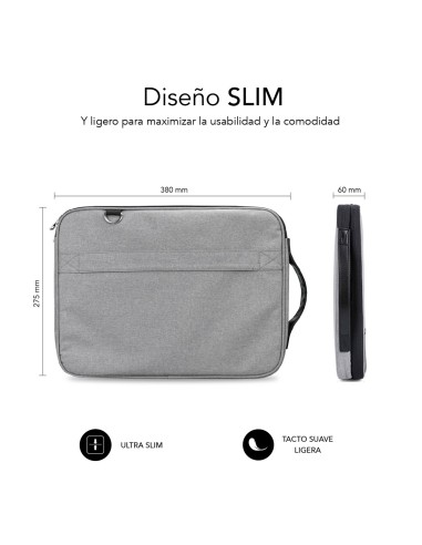SUBBLIM SUB-LS-2AS0001 maletines para portátil 35,6 cm (14") Funda Gris