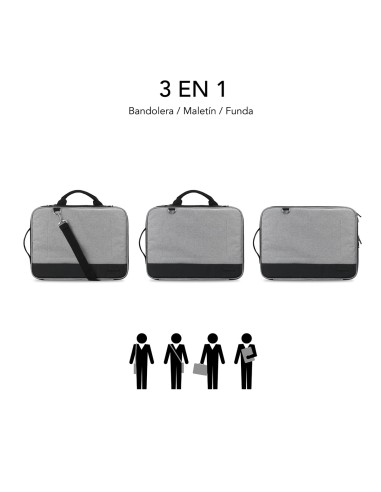 SUBBLIM SUB-LS-2AS0001 maletines para portátil 35,6 cm (14") Funda Gris