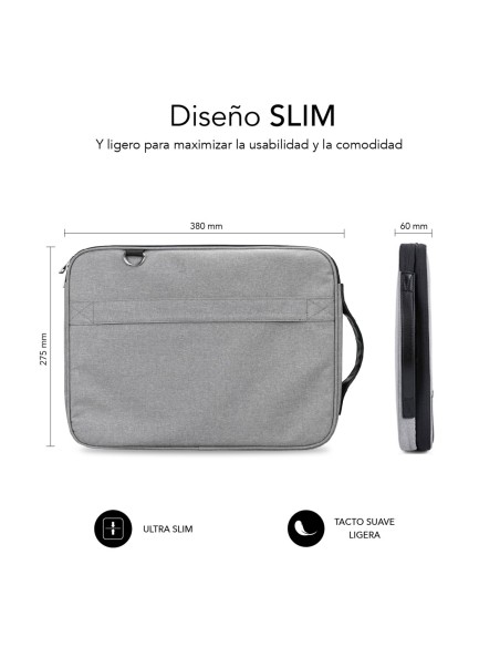 SUBBLIM SUB-LS-2AS0001 maletines para portátil 35,6 cm (14") Funda Gris
