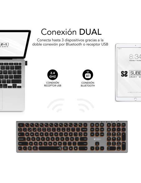 SUBBLIM Teclado Bluetooth 2.4G Master iluminado Ext G N