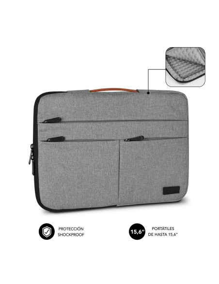 SUBBLIM Funda Air Padding 360 Sleeve 15,6" Light Grey