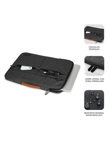 SUBBLIM Funda Air Padding 360 Sleeve 15,6" Dark Grey