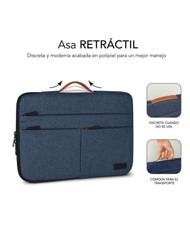 SUBBLIM Funda Air Padding 360 Sleeve 15,6" Blue