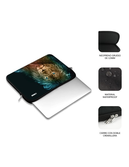 SUBBLIM Funda Ordenador Neopreno Trendy Sleeve Neo Lion 13,3-14"