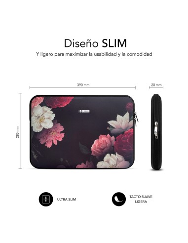 SUBBLIM Funda Ordenador Neopreno Trendy Sleeve Neo Flowers 15,6"