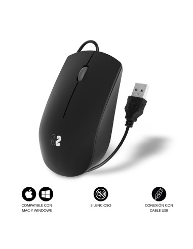 SUBBLIM Ratón Business Silencioso con cable USB 1200 DPI