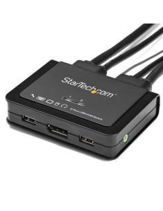 StarTech.com Switch Conmutador KVM de 2 Puertos DisplayPort 4K60Hz con Cables Incorporados 2