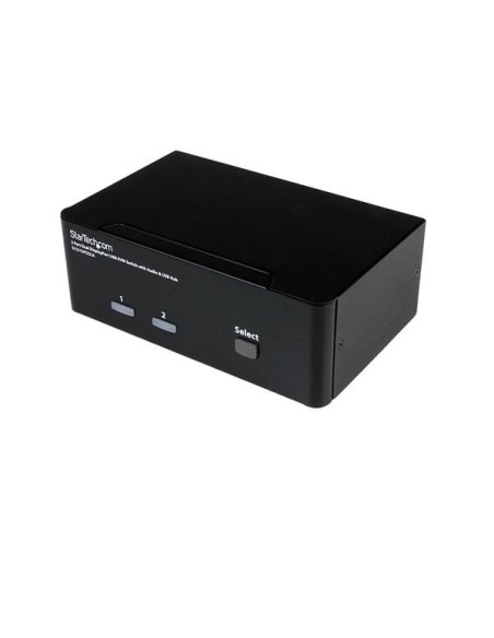 StarTech.com Conmutador Switch KVM - 2 puertos USB 2.0 - Audio Vídeo DisplayPort 2 Monitores