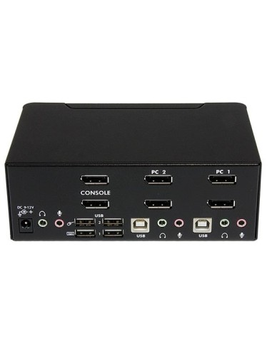 StarTech.com Conmutador Switch KVM - 2 puertos USB 2.0 - Audio Vídeo DisplayPort 2 Monitores