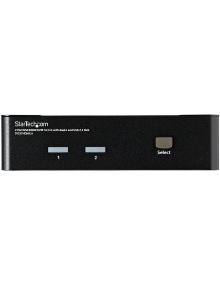 StarTech.com Conmutador Switch KVM 2 puertos HDMI con Hub Concentrador USB 2.0 Audio - 1920x1200