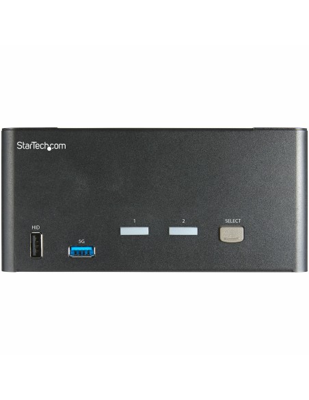 StarTech.com Switch Conmutador KVM de 2 Puertos DisplayPort 4K para 3 Monitores - Vídeo de 4K y 60Hz Ultra HD - HDR - Hub