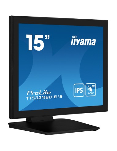 iiyama ProLite T1532MSC-B1S pantalla para PC 38,1 cm (15") 1024 x 768 Pixeles XGA LCD Pantalla táctil Negro