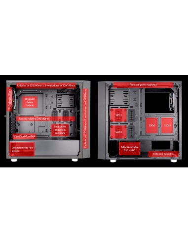 TALIUS Caja Atx gaming Auriga cristal templado USB 3.0