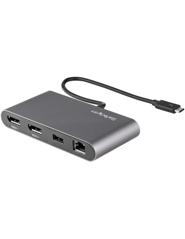StarTech.com Mini Dock Thunderbolt 3 - Docking Station Portátil para 2 Monitores con DP 4K 60Hz, 1x Hub USB-A (USB 3.0 5 Gbps),