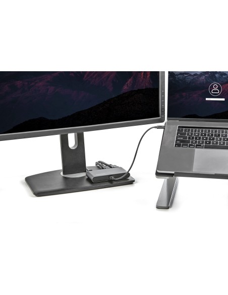 StarTech.com Mini Dock Thunderbolt 3 - Docking Station Portátil para 2 Monitores con DP 4K 60Hz, 1x Hub USB-A (USB 3.0 5 Gbps),