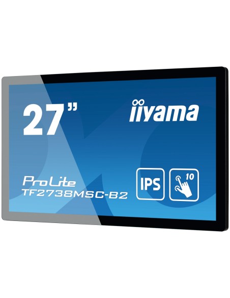 iiyama ProLite TF2738MSC-B2 pantalla para PC 68,6 cm (27") 1920 x 1080 Pixeles Full HD LED Pantalla táctil Multi-usuario Negro
