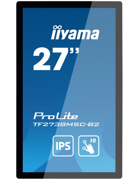 iiyama ProLite TF2738MSC-B2 pantalla para PC 68,6 cm (27") 1920 x 1080 Pixeles Full HD LED Pantalla táctil Multi-usuario Negro