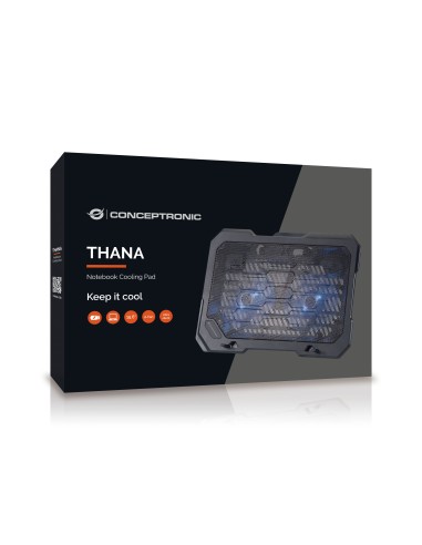 Conceptronic THANA01B almohadilla fría 39,6 cm (15.6") Negro