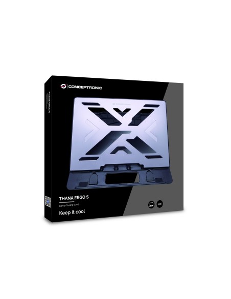 Conceptronic THANA ERGO S, Laptop Cooling Stand Soporte para ordenador portátil Gris 39,6 cm (15.6")