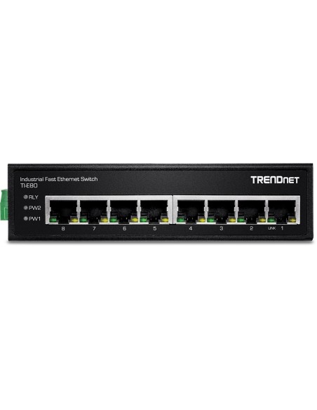 Trendnet TI-E80 switch No administrado Fast Ethernet (10 100) Negro