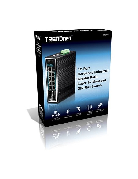 Trendnet TI-PG1284i Gestionado L2+ Gigabit Ethernet (10 100 1000) Energía sobre Ethernet (PoE) Negro