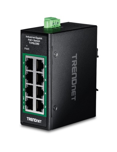 Trendnet TI-PGLC80 switch No administrado Gigabit Ethernet (10 100 1000) Energía sobre Ethernet (PoE) Negro